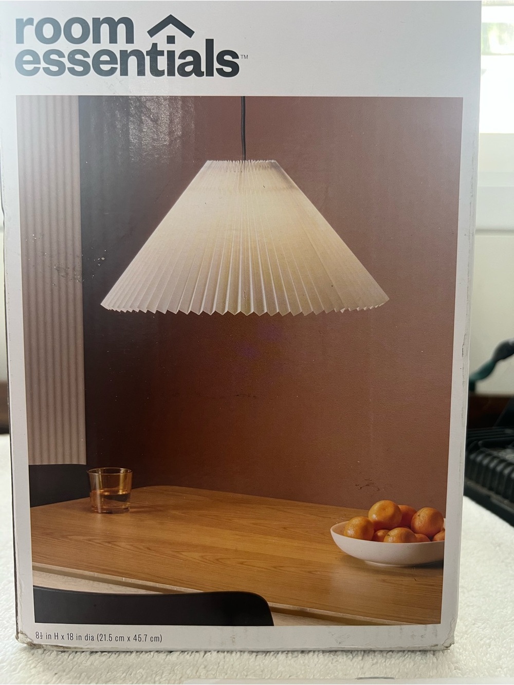 Room Essentials Cream Pleated Pendant Shade